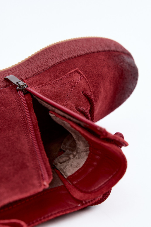Wärmende Stiefel aus Kunstveloursleder Artiker in Bordeaux