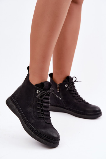 Wärmende Stiefeletten aus Kunstleder Artiker in Schwarz 2