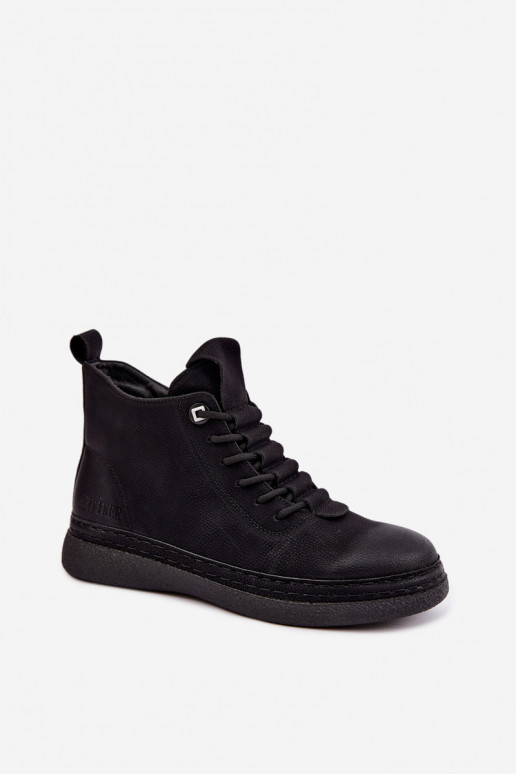 Wärmende Stiefeletten aus Kunstleder Artiker in Schwarz