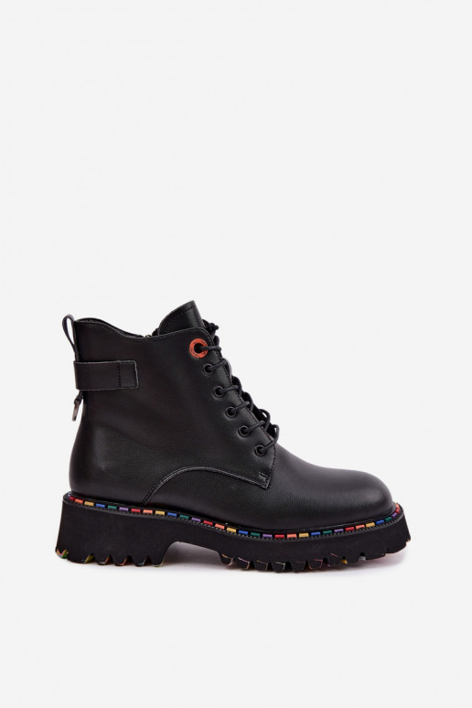 Fauxleder Arbeitsknöchelstiefel Artiker in Schwarz