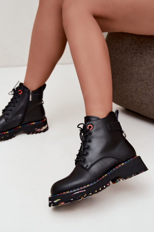 Fauxleder Arbeitsknöchelstiefel Artiker in Schwarz