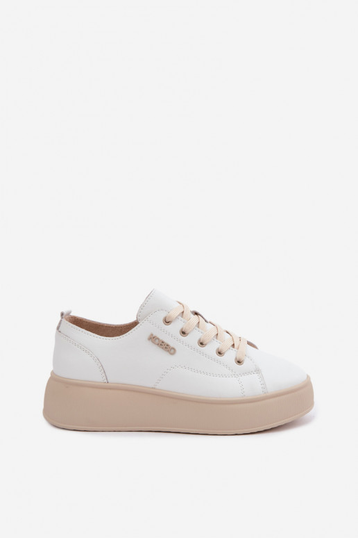 Fauxleder-Sneaker mit Plateau Kobbo in Weiß
