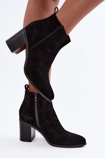 Schwarze Wildleder-Stiefeletten mit warmer Fütterung Sergio Leone BT-49-S