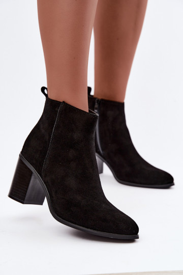 Schwarze Wildleder-Stiefeletten mit warmer Fütterung Sergio Leone BT-49-S 2