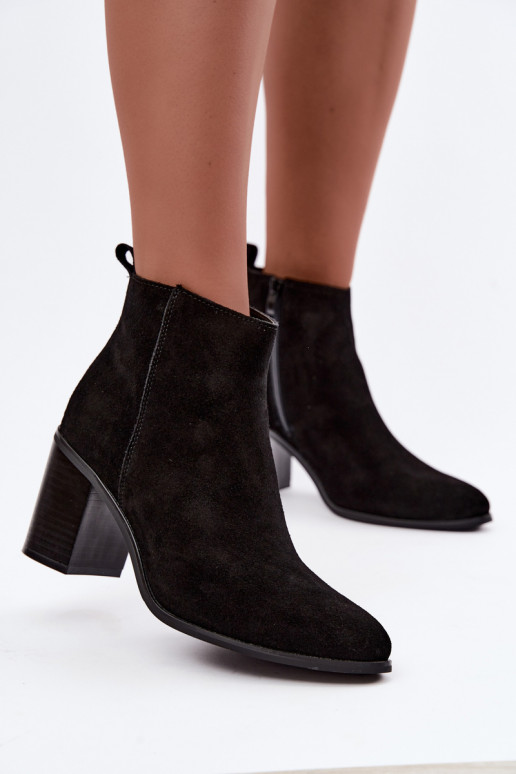 Schwarze Wildleder-Stiefeletten mit warmer Fütterung Sergio Leone BT-49-S