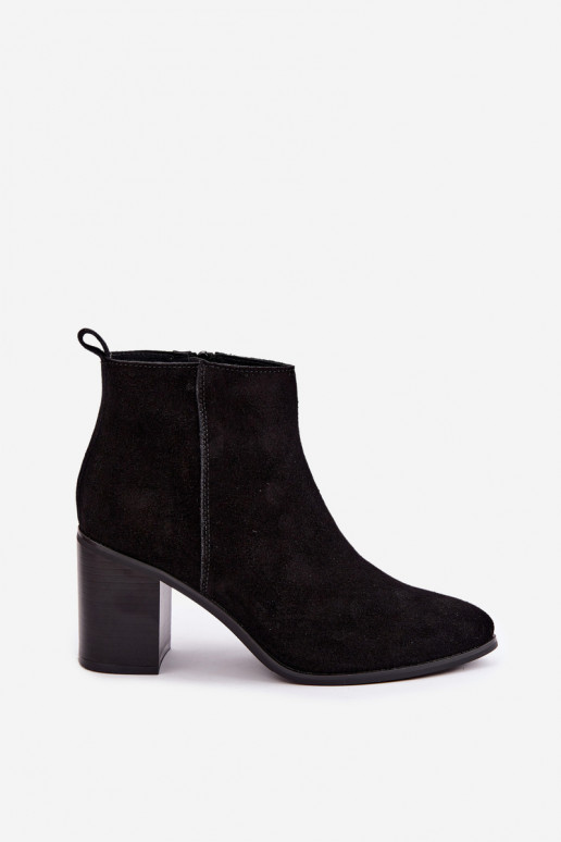 Schwarze Wildleder-Stiefeletten mit warmer Fütterung Sergio Leone BT-49-S