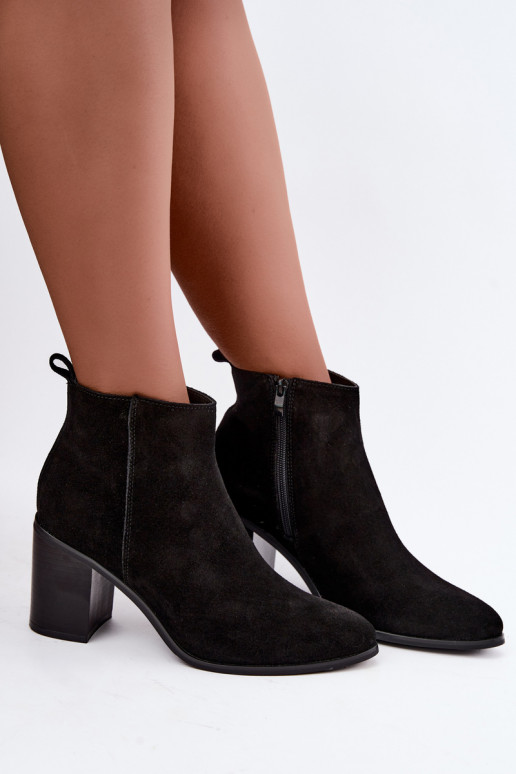 Schwarze Wildleder-Stiefeletten mit warmer Fütterung Sergio Leone BT-49-S