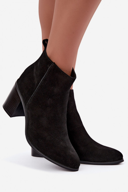 Schwarze Wildleder-Stiefeletten mit warmer Fütterung Sergio Leone BT-49-S