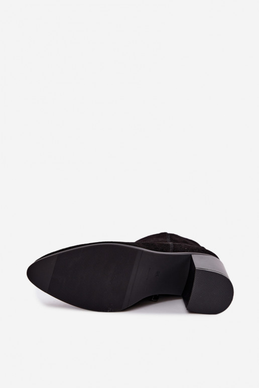 Schwarze Wildleder-Stiefeletten mit warmer Fütterung Sergio Leone BT-49-S