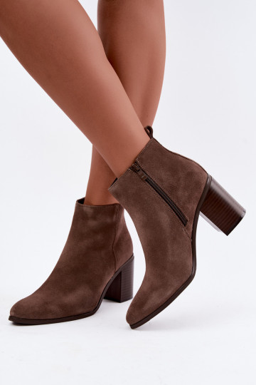 Tonkbeige Wildleder-Stiefeletten mit warmer Fütterung Sergio Leone BT-49-S 2
