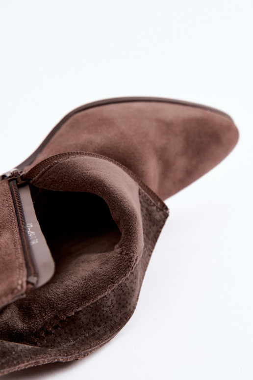 Tonkbeige Wildleder-Stiefeletten mit warmer Fütterung Sergio Leone BT-49-S