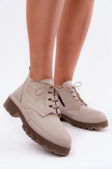 Graue Leder-Stiefeletten mit Plateau Artiker 57C2033 2