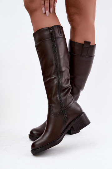 Stiefel Auf niedrigem Absatz sich Zuarm laufen Sergio Leone KZ-22 CzekoladoZue 2