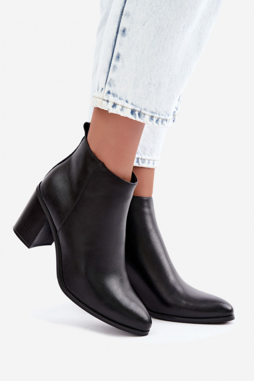 Damen warme Stiefeletten mit Isolierung Sergio Leone BT-50-S in schwarzer Farbe