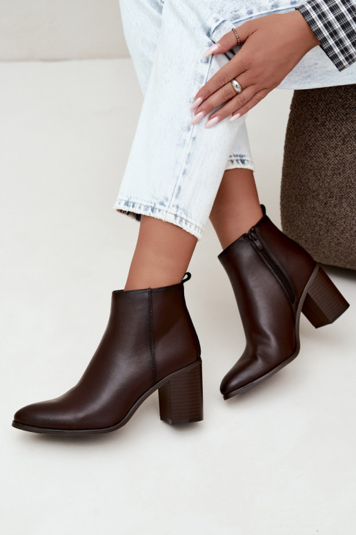 Damen warme Stiefeletten mit Isolierung Sergio Leone BT-50-S in Schokoladenfarbe