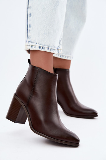 Damen warme Stiefeletten mit Isolierung Sergio Leone BT-50-S in Schokoladenfarbe 2