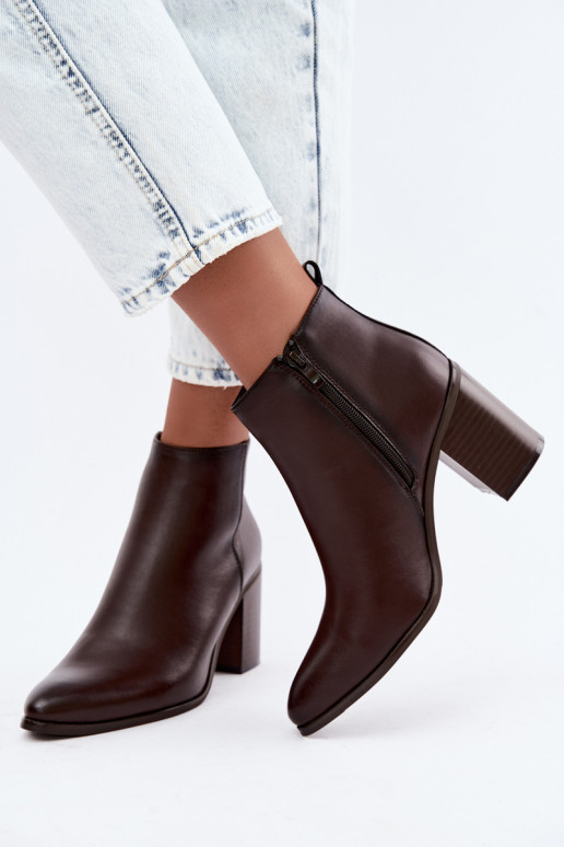 Damen warme Stiefeletten mit Isolierung Sergio Leone BT-50-S in Schokoladenfarbe