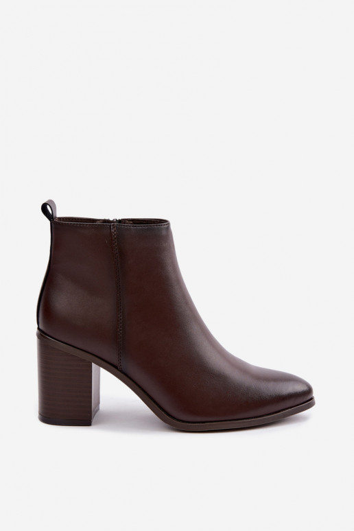 Damen warme Stiefeletten mit Isolierung Sergio Leone BT-50-S in Schokoladenfarbe