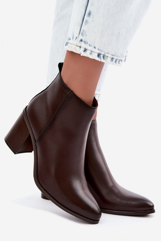 Damen warme Stiefeletten mit Isolierung Sergio Leone BT-50-S in Schokoladenfarbe