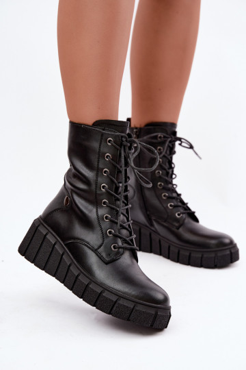 Damen warme Stiefeletten mit Plateau T.Sokolski AN Z26-160 in schwarzer Farbe 2