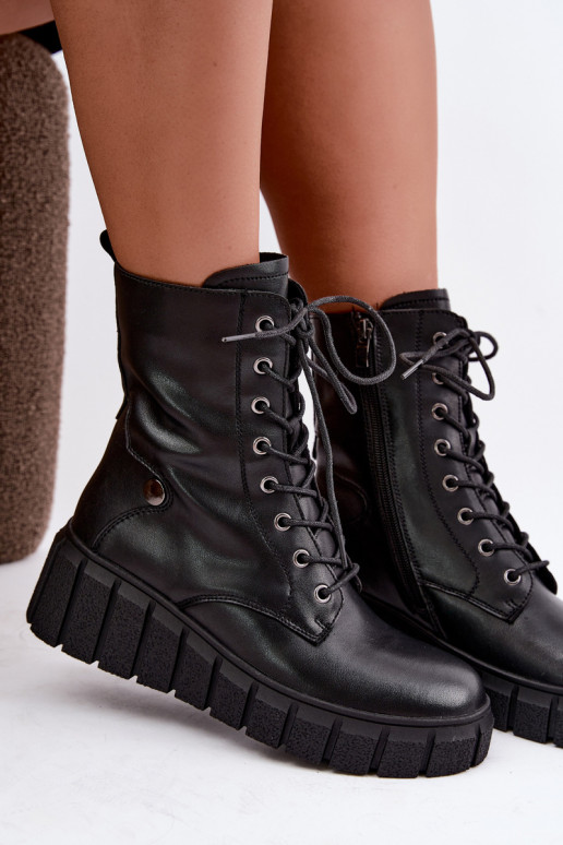 Damen warme Stiefeletten mit Plateau T.Sokolski AN Z26-160 in schwarzer Farbe