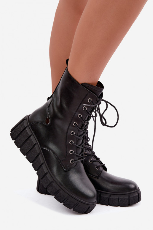 Damen warme Stiefeletten mit Plateau T.Sokolski AN Z26-160 in schwarzer Farbe