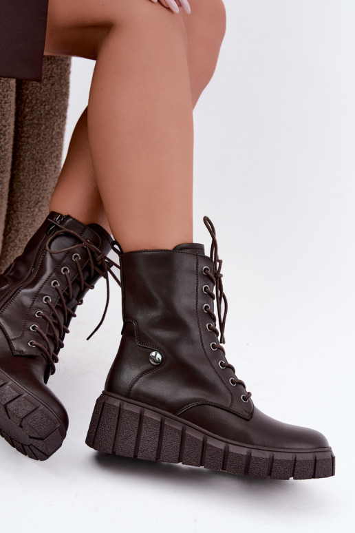 Haut Stiefel mit einer Plattform sich Zuarm laufen T.Sokolski AN Z26-160 CzekoladoZue