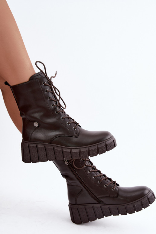 Haut Stiefel mit einer Plattform sich Zuarm laufen T.Sokolski AN Z26-160 CzekoladoZue