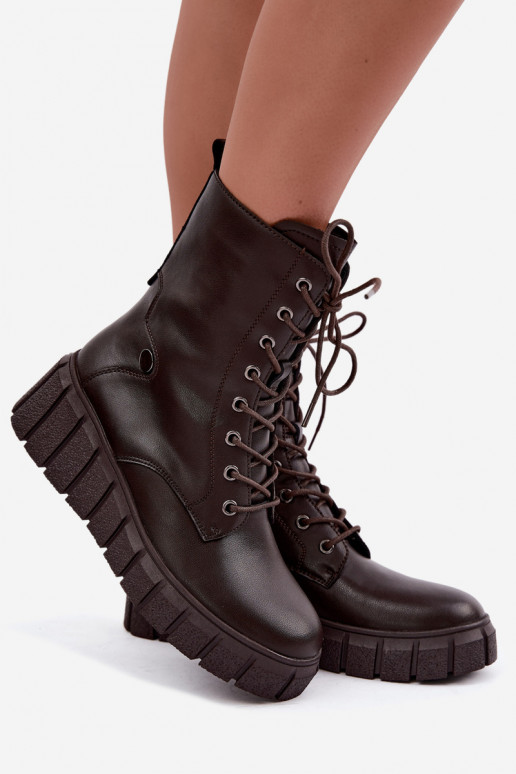 Haut Stiefel mit einer Plattform sich Zuarm laufen T.Sokolski AN Z26-160 CzekoladoZue