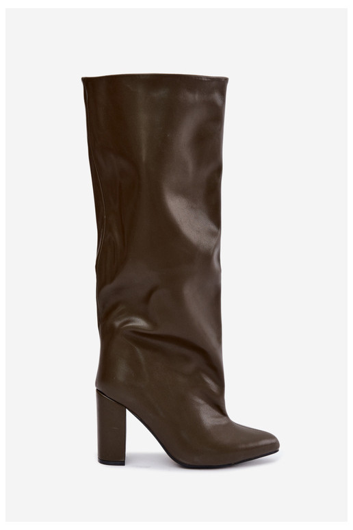 Khaki Stiefeletten mit Absatz Emeline