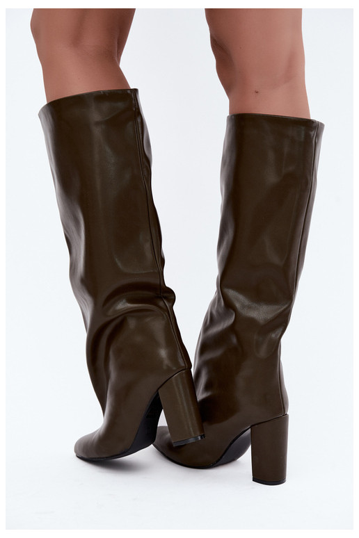 Khaki Stiefeletten mit Absatz Emeline