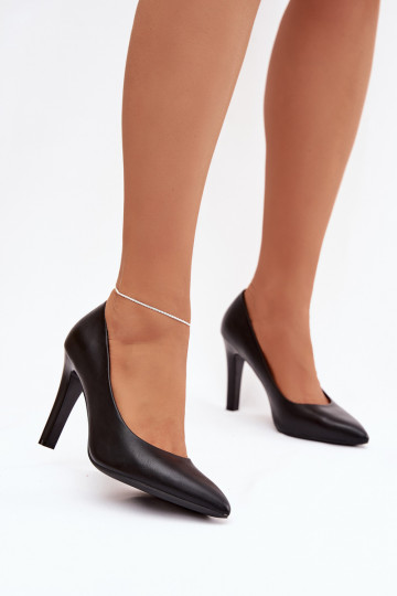 Schwarze High Heels aus Kunstleder Sergio Leone 1446 2