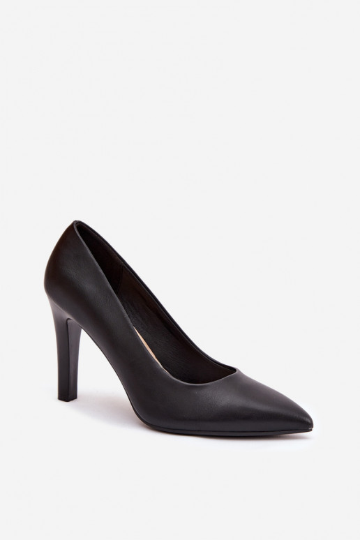 Schwarze High Heels aus Kunstleder Sergio Leone 1446