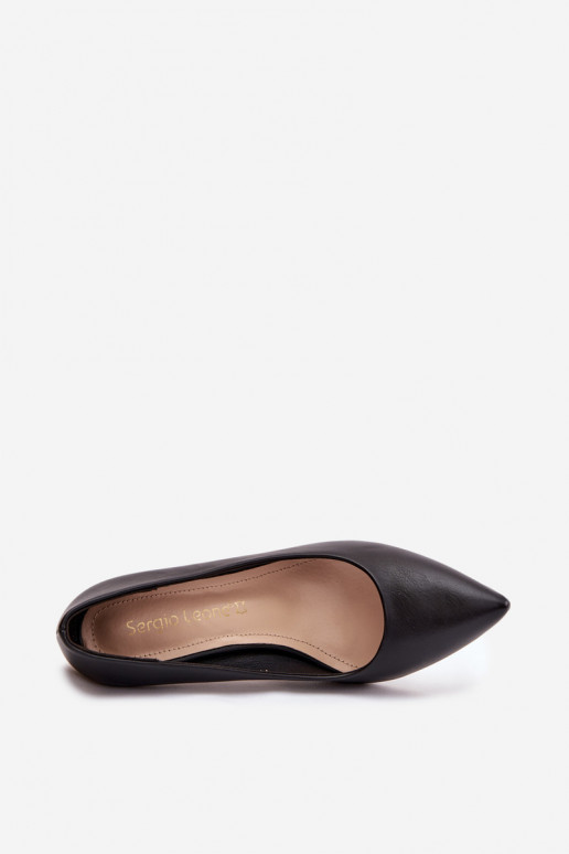 Schwarze High Heels aus Kunstleder Sergio Leone 1446
