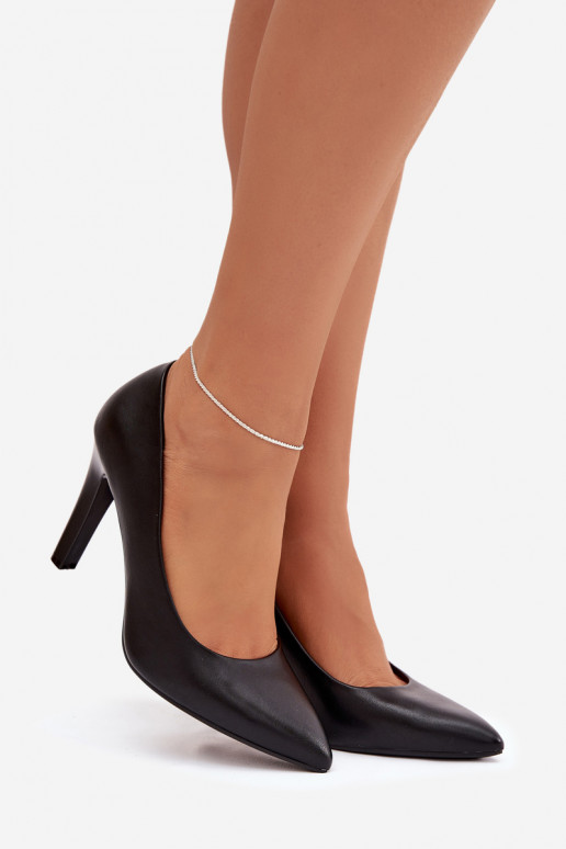 Schwarze High Heels aus Kunstleder Sergio Leone 1446