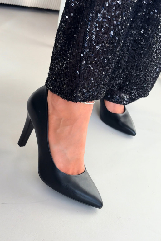 Schwarze High Heels aus Kunstleder Sergio Leone 1446