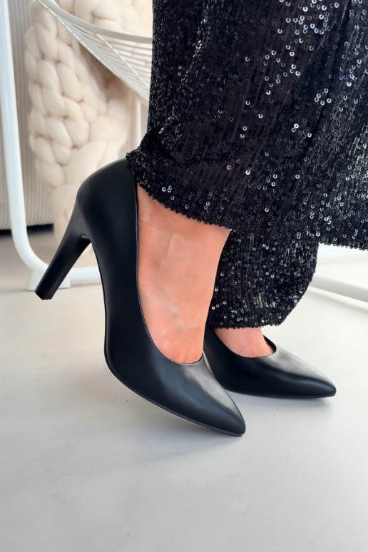 Schwarze High Heels aus Kunstleder Sergio Leone 1446