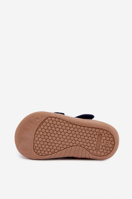 Kinderschuhe Barefoot Milami mit Dschungelmuster in Dunkelblau Lumi