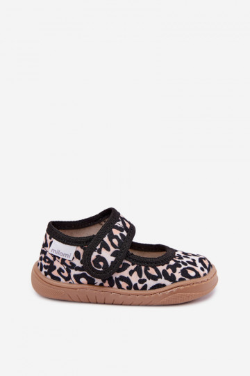 Kinderballettschuhe mit Leopardenmuster sandfarben Caelia 2