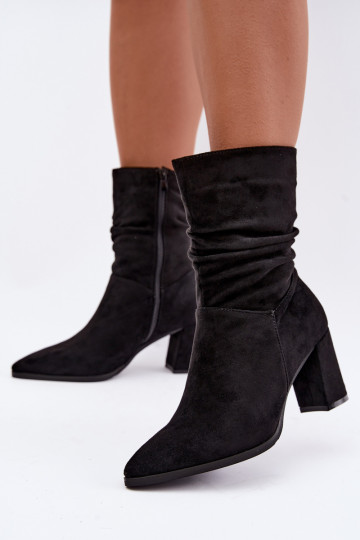 Warmen Damen Stiefeletten mit gewölbtem Schaft schwarz Dalessia 2