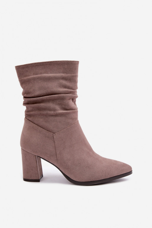 Damen warme Stiefeletten mit lockigem Obermaterial Dalessia in Tonfarbe