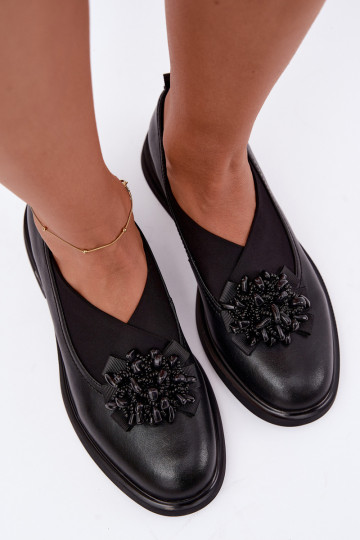 Damenleder Schuhe mit Ornamenten schwarz T.Sokolski