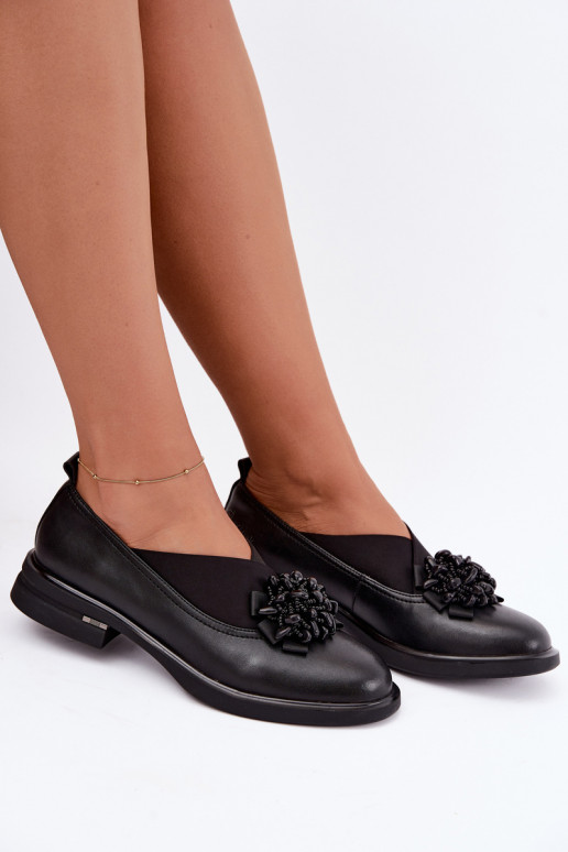 Damenleder Schuhe mit Ornamenten schwarz T.Sokolski