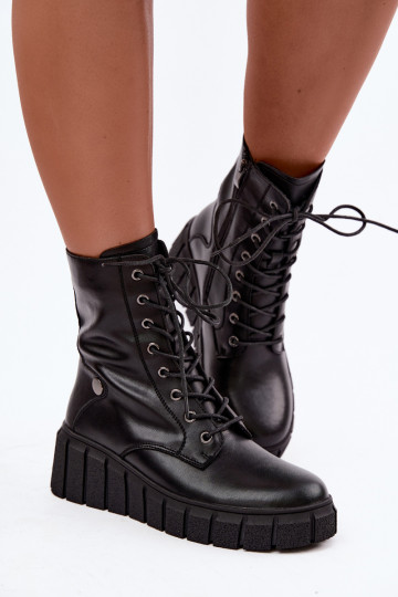 Damen warme Stiefeletten mit Plateau T.Sokolski AN Z26-160 in schwarzer Farbe 2