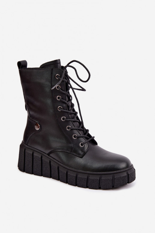Damen warme Stiefeletten mit Plateau T.Sokolski AN Z26-160 in schwarzer Farbe
