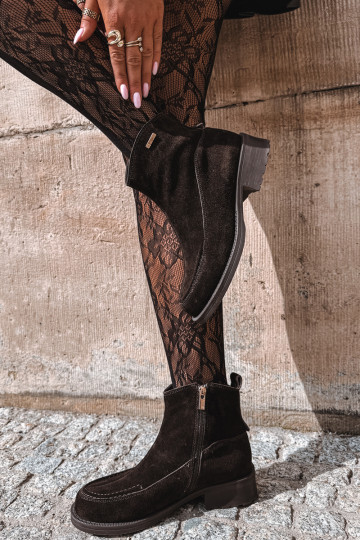 natürliche Wildleder isolierte Stiefel für Damen Big Star UU274602 in Schokoladenfarbe