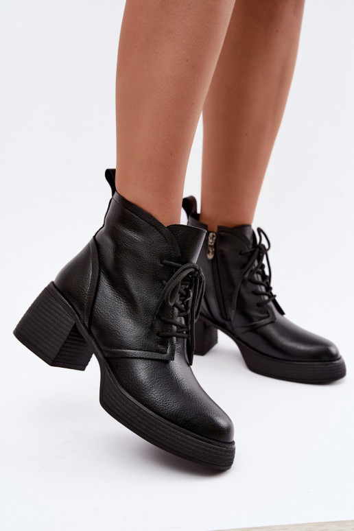 Damen isolierte Stiefeletten D&A CR62-3368 in Schwarz