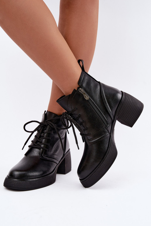 Damen isolierte Stiefeletten D&A CR62-3368 in Schwarz