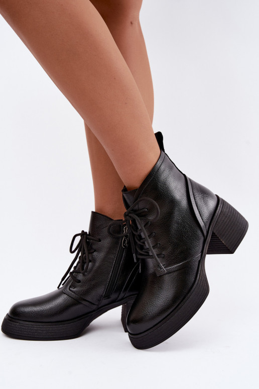 Damen isolierte Stiefeletten D&A CR62-3368 in Schwarz