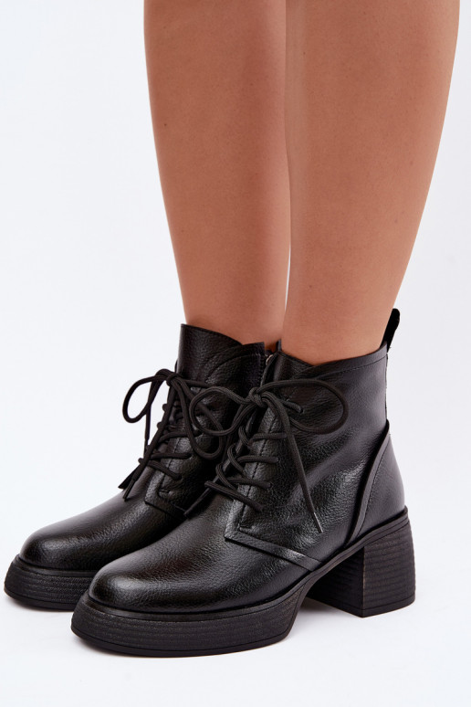 Damen isolierte Stiefeletten D&A CR62-3368 in Schwarz